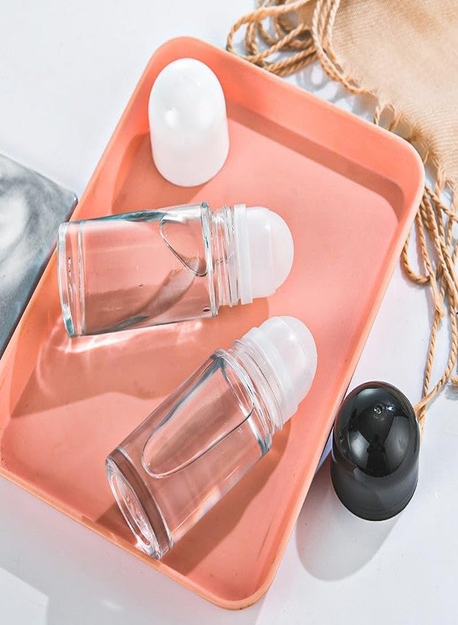 aoukoslt 2Pcs White 50ML Glass Empty Roller Bottles with Plastic Roller Ball, Roll On Containers Leak Proof Massage Ball with Cap for Essential Oil Refillable Containers, Roller Bottles - Image 5